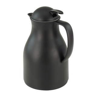 Isolierkanne Thermoskanne Kaffeekanne 1,0 ltr. für ca. 8 Tassen in schwarz, Kunststoff