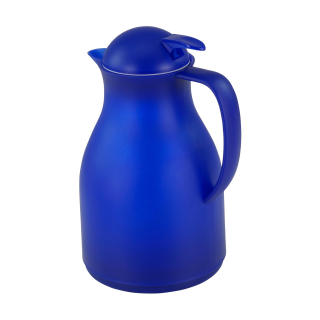 Isolierkanne Thermoskanne Kaffeekanne 1,0 ltr. für ca. 8 Tassen in blau, Kunststoff