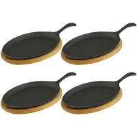 Servierpfanne mit Holzuntersetzer oval 24 x17 x 2cm...