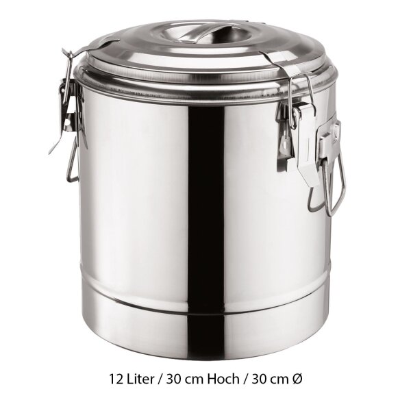 Doppelwandiger Thermospeisebehälter aus Edelstahl 12 Liter