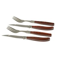 Solex BBQ Steakbesteckset mit Echtholzgriff aus Pakkaholz in einer Holzbox