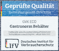 GN Behälter Gastronorm 1/1 100 mm mit Fallgriffe aus Edelstahl GVK ECO