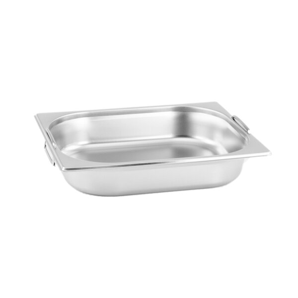GN Behälter Gastronorm 1/2 65 mm mit Fallgriffe aus Edelstahl GVK ECO