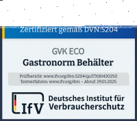 GN Deckel Gastronorm 1/6 mit Fallgriffaussparung aus Edelstahl GVK ECO