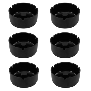 6x Aschenbecher aus Melamin schwarz in 10 cm Durchmesser