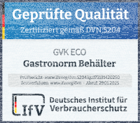 GN Behälter Gastronorm 1/1 65 mm aus Edelstahl GVK ECO