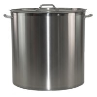 Profi Kochtopf aus Edelstahl inklusive Deckel 6 - 169 Liter mit Randverstärkung