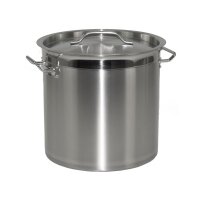 Profi Kochtopf aus Edelstahl inklusive Deckel 6 - 169 Liter mit Randverstärkung