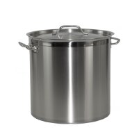 Profi Kochtopf aus Edelstahl inklusive Deckel 6 - 169 Liter mit Randverstärkung