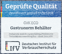 GN Deckel Gastronorm 1/4 mit Silikonring aus Edelstahl GVK ECO