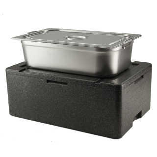 EPP Thermobox Isolierbox Kühlbox Warmhaltebox Transportbox inkl. GN-Behälter 1/1 150 und Deckel mit Fallgriffen
