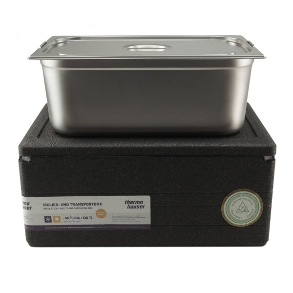 EPP Thermohauser Kühlbox Warmhaltebox Transportbox inkl. GN 1/1 200mm + Deckel mit Fallgriffen