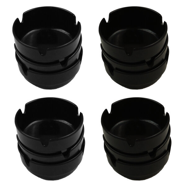 12 Stück Aschenbecher aus Melamin in schwarz ø 8 cm