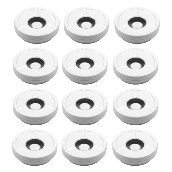 12 Stück Windaschenbecher Aschenbecher mit abnehmbaren Deckel aus Melamin in weiß ø 12cm