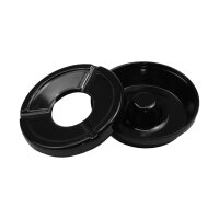 12 Stück Windaschenbecher Aschenbecher mit abnehmbaren Deckel aus Melamin in schwarz ø 12cm