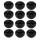 12 Stück Windaschenbecher Aschenbecher mit abnehmbaren Deckel aus Melamin in schwarz ø 12cm