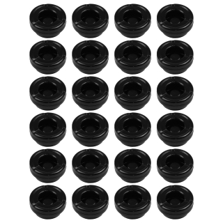 24 Stück Windaschenbecher Aschenbecher mit abnehmbaren Deckel aus Melamin in schwarz ø 10cm