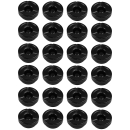24 Stück Windaschenbecher Aschenbecher mit abnehmbaren Deckel aus Melamin in schwarz ø 12cm