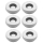 6 Stück Windaschenbecher Aschenbecher mit abnehmbaren Deckel aus Melamin in weiß ø 10cm