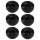 6 Stück Windaschenbecher Aschenbecher mit abnehmbaren Deckel aus Melamin in schwarz ø 12cm