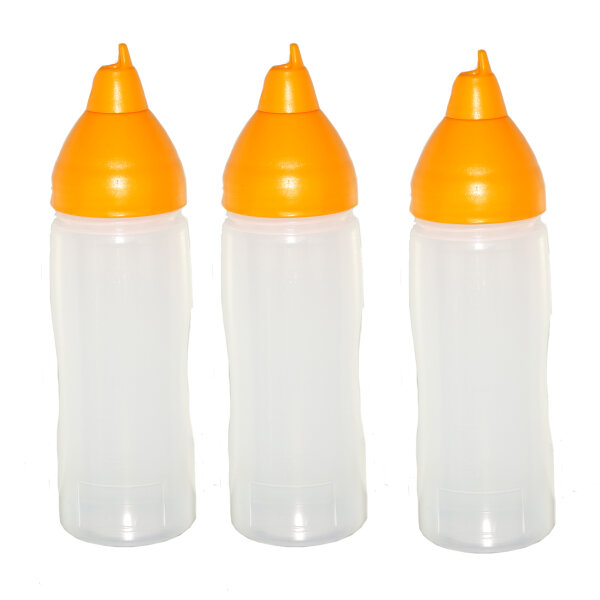 3 gelbe Quetschflaschen 350 ml tropffrei Ketchupflaschen Senfflasche Mayonaiseflasche