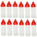 12 rote Quetschflaschen 350 ml tropffrei Ketchupflaschen Senfflasche Mayonaiseflasche