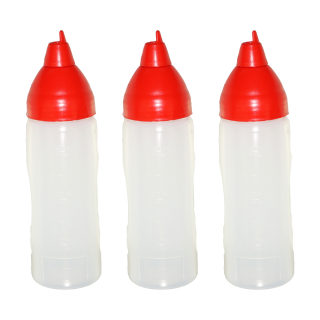 3 rote Quetschflaschen 350 ml tropffrei Ketchupflaschen Senfflasche Mayonaiseflasche