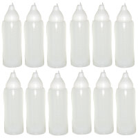 12 transparente Quetschflaschen 750 ml tropffrei Ketchupflaschen Senfflasche Mayonaiseflasche