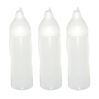 3 transparente Quetschflaschen 350 ml tropffrei Ketchupflaschen Senfflasche Mayonaiseflasche