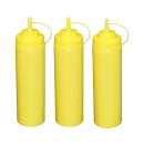 3 Stück gelbe Quetschflaschen 0,76Liter Dosierflasche Spenderflasche Dressingflasche