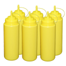 6 Stück Gelbe Quetschflaschen 1 Liter Dosierflasche Spenderflasche Dressingflasche