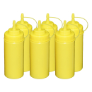 6 Stück gelbe Quetschflaschen 0,49 Liter Dosierflasche Spenderflasche Dressingflasche