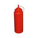 3 Stück rote Quetschflaschen 1 Liter Dosierflasche Spenderflasche Dressingflasche