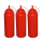 3 Stück rote Quetschflaschen 1 Liter Dosierflasche Spenderflasche Dressingflasche