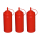 3 Stück rote Quetschflaschen 0,49 Liter Dosierflasche Spenderflasche Dressingflasche