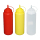Je 1 Stück rot, gelb,transparente Quetschflaschen 1 Liter Dosierflasche Spenderflasche Dressingflasche