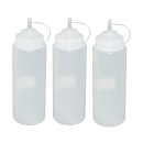 3 Stück transparente Quetschflaschen 1 Liter Dosierflasche Spenderflasche Dressingflasche