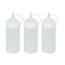 3 Stück transparente Quetschflaschen 0,49 Liter Dosierflasche Spenderflasche Dressingflasche