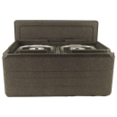 EPP Thermohauser Kühlbox Thermobox Transportbox inkl. 2x GN 1/2 200mm mit Fallgriffen+Deckel Silikonring