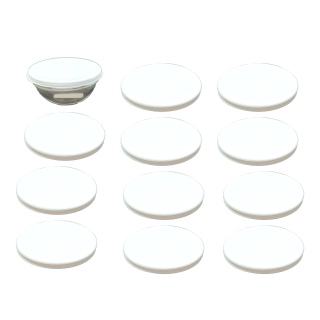 12 Stück Deckel Ø 14,5 cm in weiß passend für Ø 14 cm Melamin- Salat- und Glasschüssel