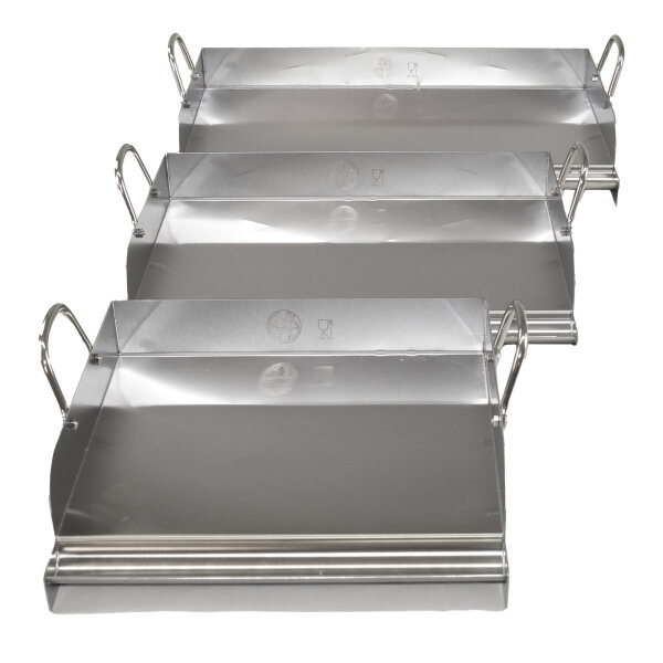 GVK ECO Edelstahl Grillplatte Grillaufsatz Grillpfanne Pizzaplatte in 3 Größen