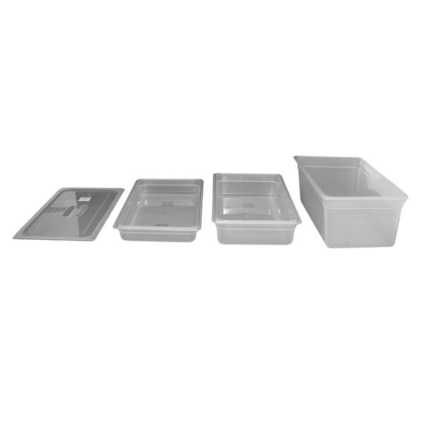 GN Behälter 1/1 65,100,150, 200 mm aus Polypropylen Transparent, GN Deckel