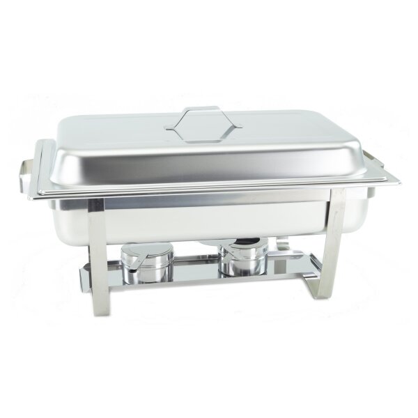 1- 4 Stk. im Set Chafing Dish mit 1/1 GN-Behälter 65mm tief stapelbarer Speisenwärmer mit eckigen Griffen