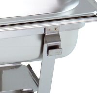 1- 4 Stk. im Set Chafing Dish mit 1/1 GN-Behälter 65mm tief stapelbarer Speisenwärmer mit eckigen Griffen