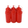 6er Set Quetschflasche Rot 0,45 Liter