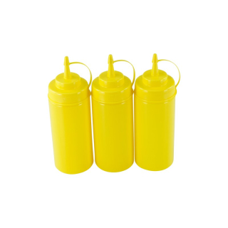 3er Set Quetschflasche Gelb 0,45 Liter