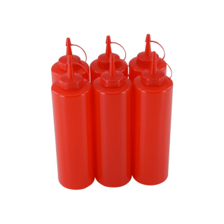 6er Set Quetschflasche Rot 0,70 Liter