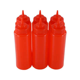 6er Set Quetschflasche Rot 0,95 Liter